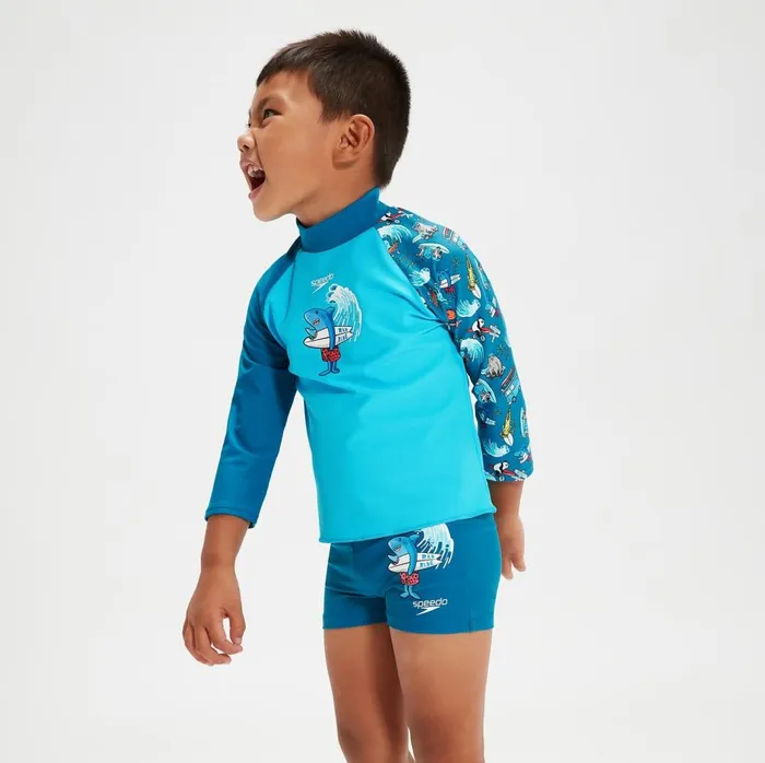 Kids Boy039s Rash Vests Speedo Infant Boys039 Long Sleeve Printed Rash Top Blue Kids Boy039s Rash Vests Speedo Infant Boys039 Long Sleeve Printed Rash Top Blue