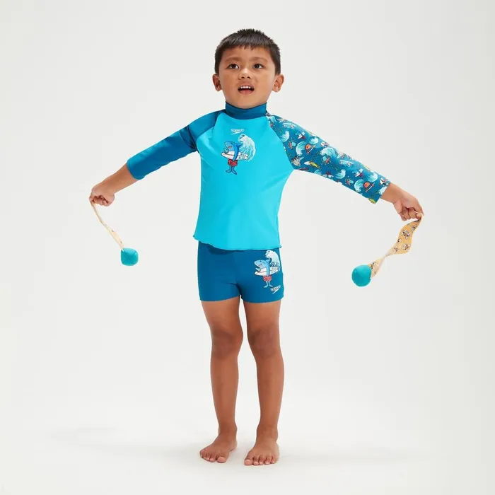 Kids Boy039s Rash Vests Speedo Infant Boys039 Long Sleeve Printed Rash Top Blue Kids Boy039s Rash Vests Speedo Infant Boys039 Long Sleeve Printed Rash Top Blue