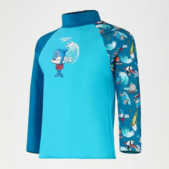 Kids Boy039s Rash Vests Speedo Infant Boys039 Long Sleeve Printed Rash Top Blue Kids Boy039s Rash Vests Speedo Infant Boys039 Long Sleeve Printed Rash Top Blue