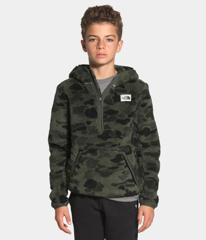 Kids Campshire Hoodie New Taupe Green Duck Camo Print The North Face Fleece