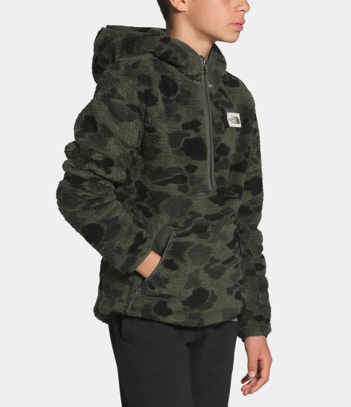 Kids Campshire Hoodie New Taupe Green Duck Camo Print The North Face Fleece