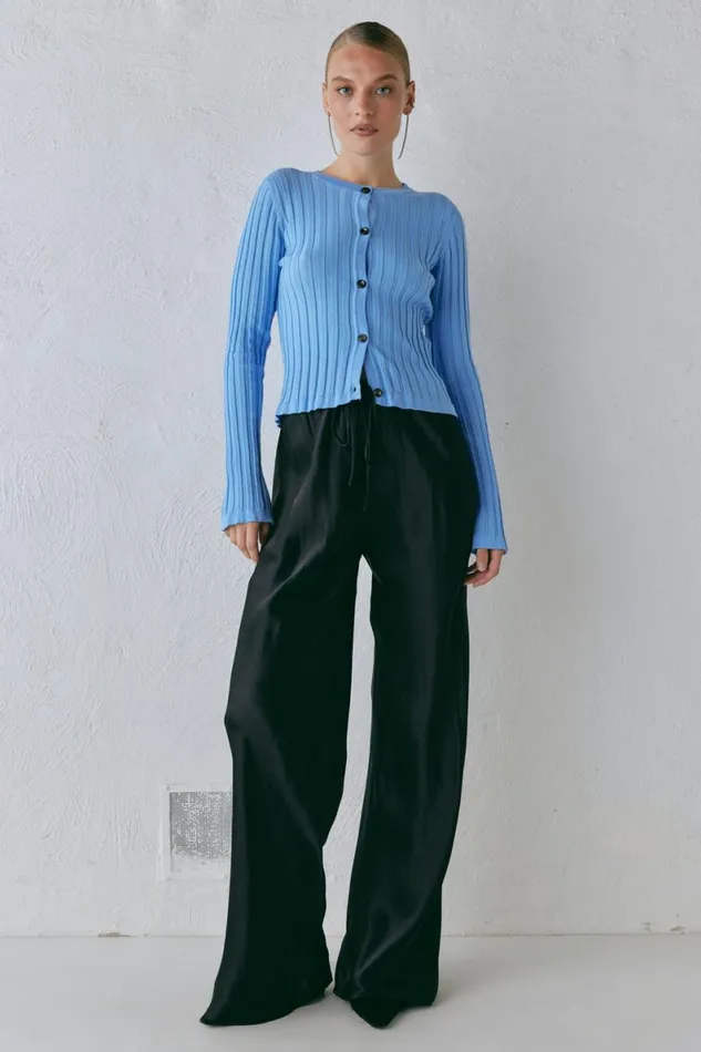 Long Sleeve Women VRG GRL Hattie Knit Top Blue