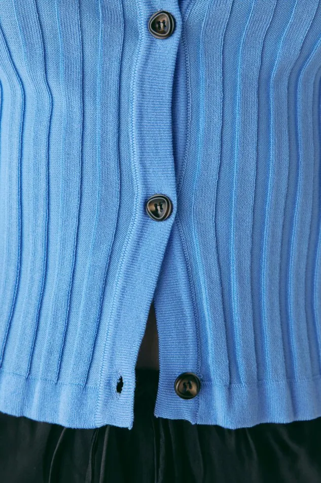 Long Sleeve Women VRG GRL Hattie Knit Top Blue