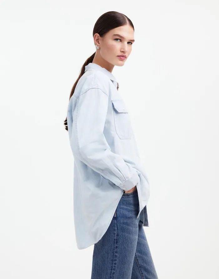Madewell Alexa Chung For Madewell Oversized Denim Shirt In Dunklin Wash Dunklin Wash Women Tops and Shirts