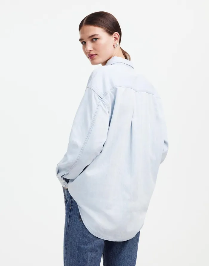 Madewell Alexa Chung For Madewell Oversized Denim Shirt In Dunklin Wash Dunklin Wash Women Tops and Shirts