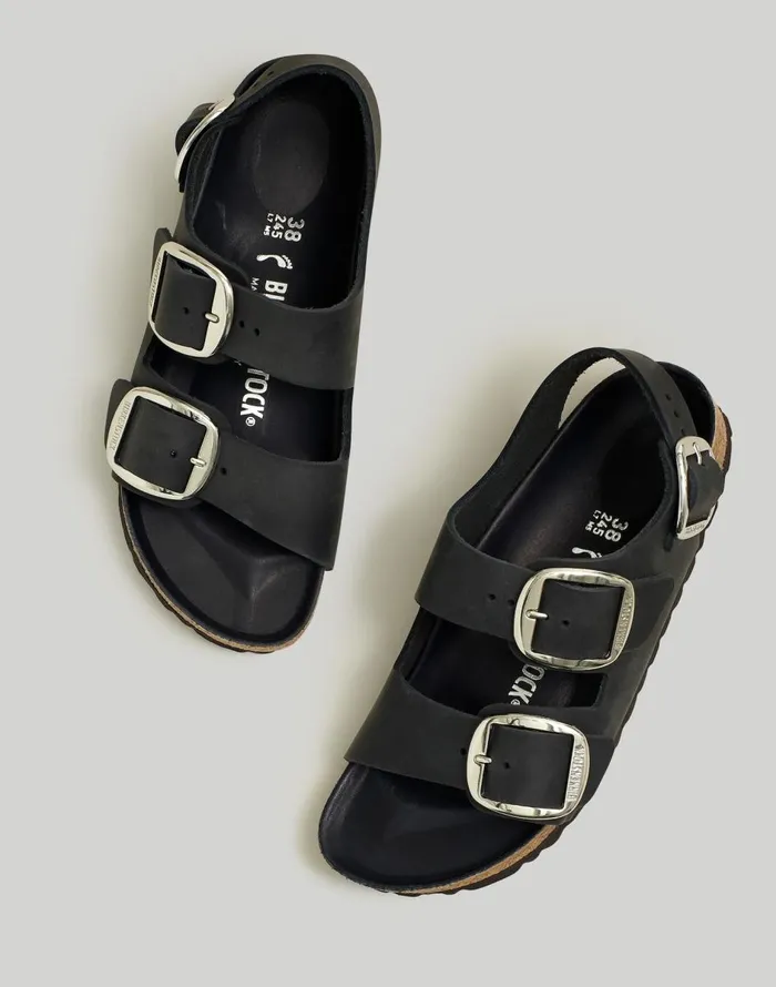 Madewell Birkenstock Big Buckle Milano Sandals Black Women Sandals