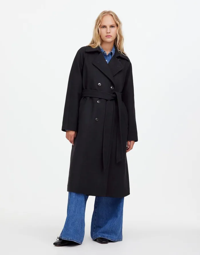 Madewell DoubleBreasted Trench Coat True Black Women Coats Jackets