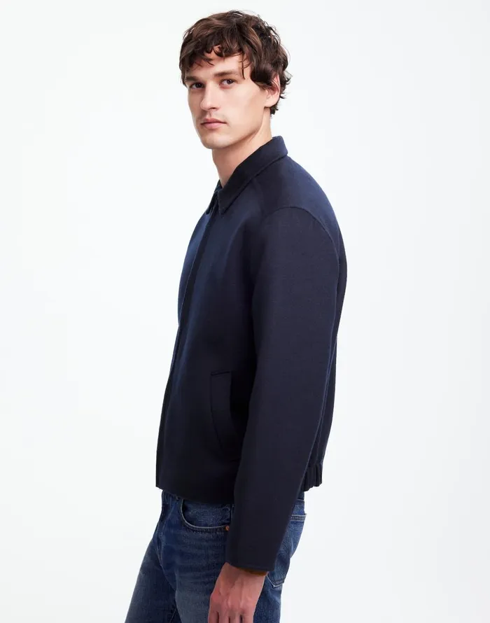 Madewell DoubleFaced Wool ZipFront Jacket Dark Navy Men Coats Jackets