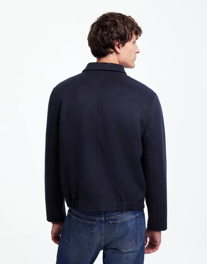 Madewell DoubleFaced Wool ZipFront Jacket Dark Navy Men Coats Jackets