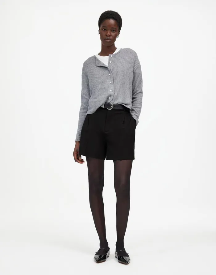 Madewell Easy Pleated Trouser Shorts True Black Women Shorts