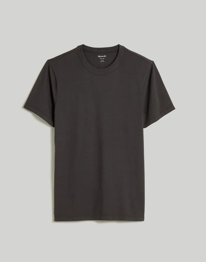 Madewell GarmentDyed Allday Crewneck Tee Black Coal Men Tees