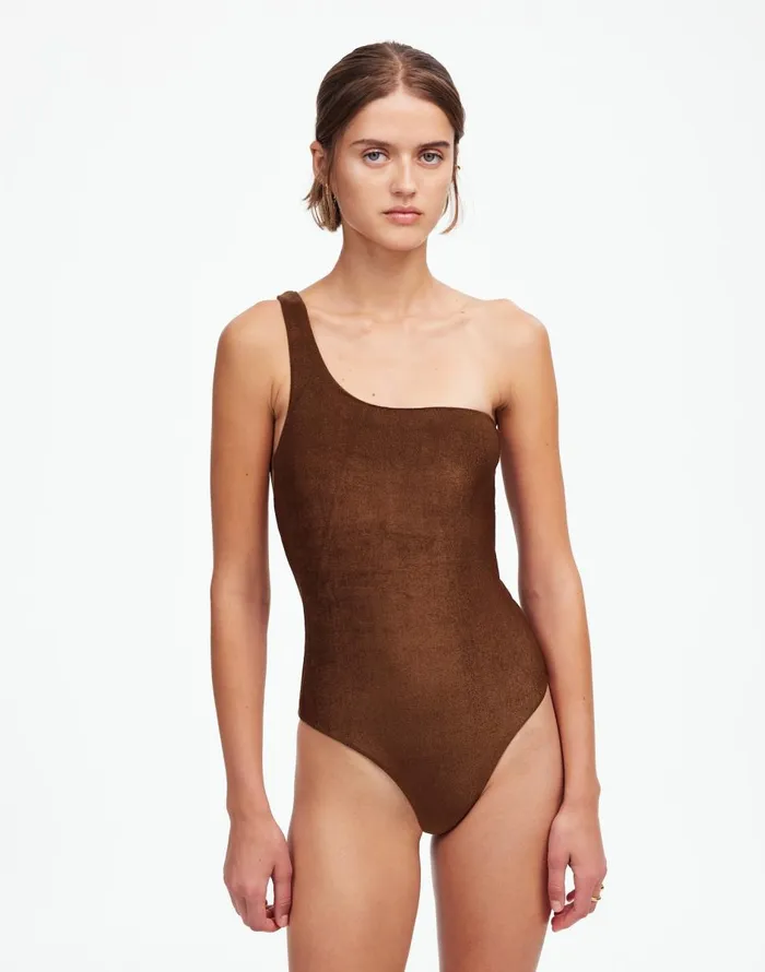 Madewell Jade Swim Evolve OnePiece Swimsuit Espresso Women Swim