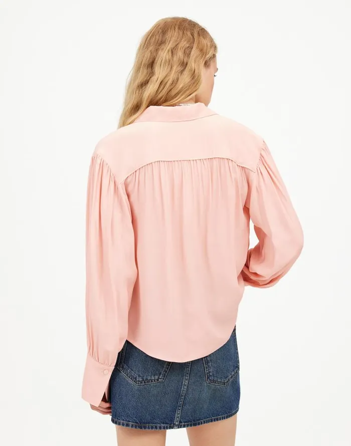 Madewell LongSleeve ButtonFront Top Pale Blush Women Tops and Shirts