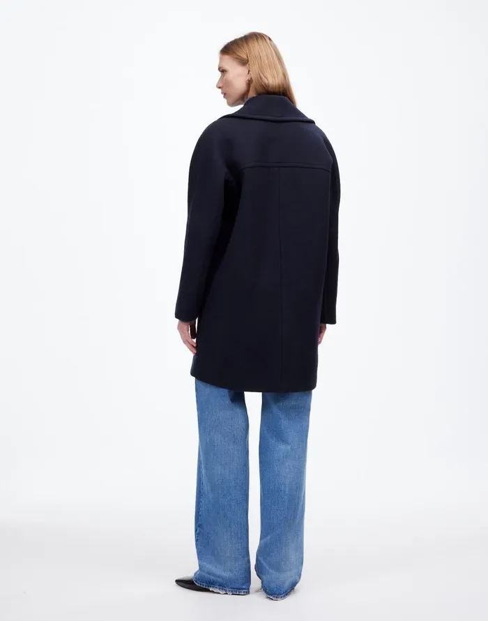 Madewell OversizedCollar Peacoat In Insuluxe Fabric Deep Navy As Standard Women Coats Jackets