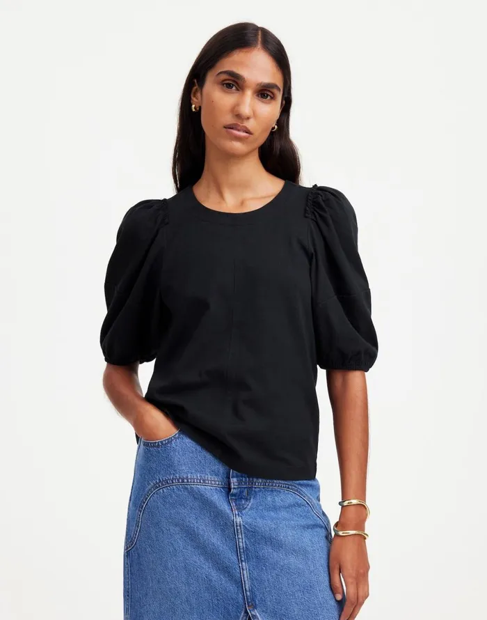 Madewell PuffSleeve Tee Jet Black Women Tees