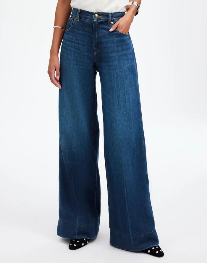 Madewell SuperwideLeg Jeans Softdrape Denim Edition Ellsworth Wash Women Jeans