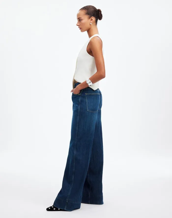 Madewell SuperwideLeg Jeans Softdrape Denim Edition Ellsworth Wash Women Jeans