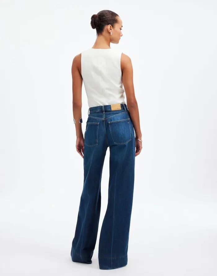 Madewell SuperwideLeg Jeans Softdrape Denim Edition Ellsworth Wash Women Jeans