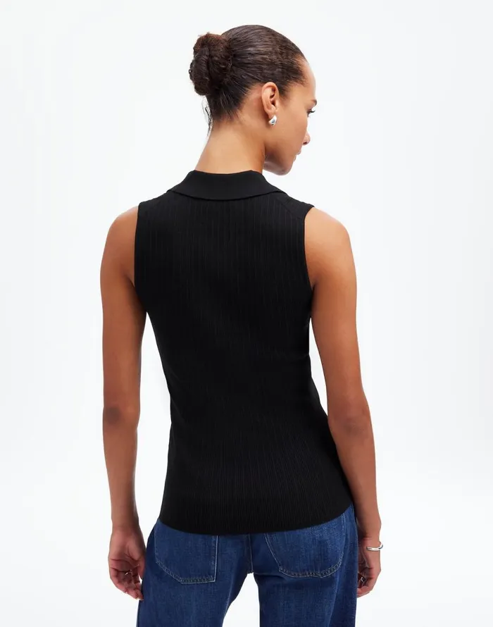 Madewell The Signature Knit ButtonFront Vest Abyss Women Sweaters
