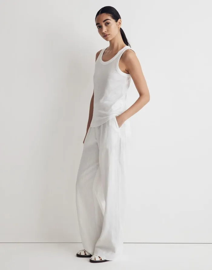 Madewell Whisper Cotton Scoopneck Tank Top Optic White Women Tees