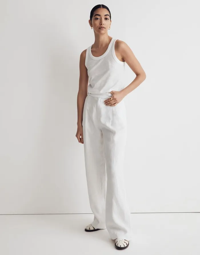 Madewell Whisper Cotton Scoopneck Tank Top Optic White Women Tees
