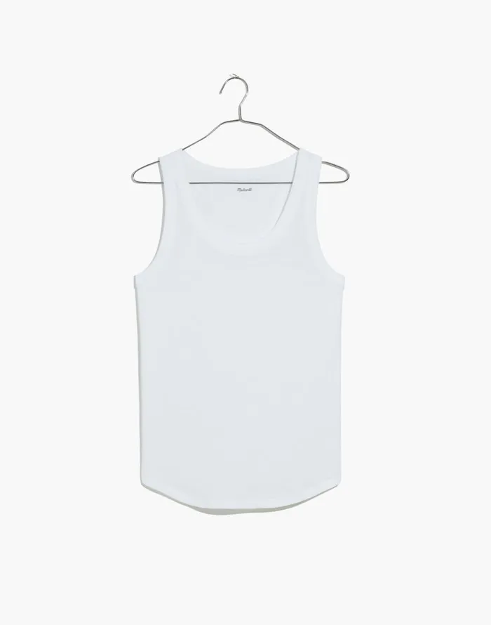 Madewell Whisper Cotton Scoopneck Tank Top Optic White Women Tees