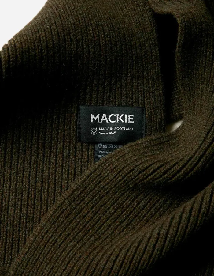Maharishi Knits 9278 Knitted MILTYPE Scarf Geelong Wool Mil Olive 8211 Men