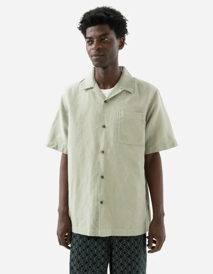 Maharishi Short Sleeve Shirts 5211 Hemp Camp Collar Shirt Sage 8211 Men Maharishi Short Sleeve Shirts 5211 Hemp Camp Collar Shirt Sage 8211 Men