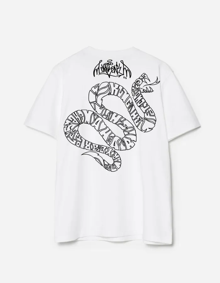 Maharishi Short Sleeve TShirts 1464 Kay One Year Of The Snake TShirt White 8211 Men