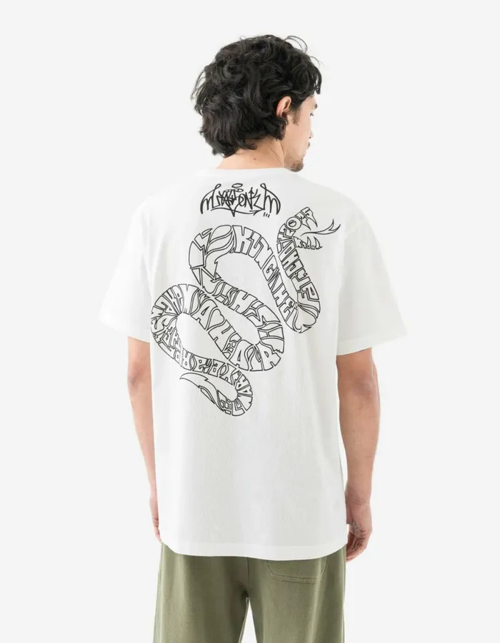 Maharishi Short Sleeve TShirts 1464 Kay One Year Of The Snake TShirt White 8211 Men