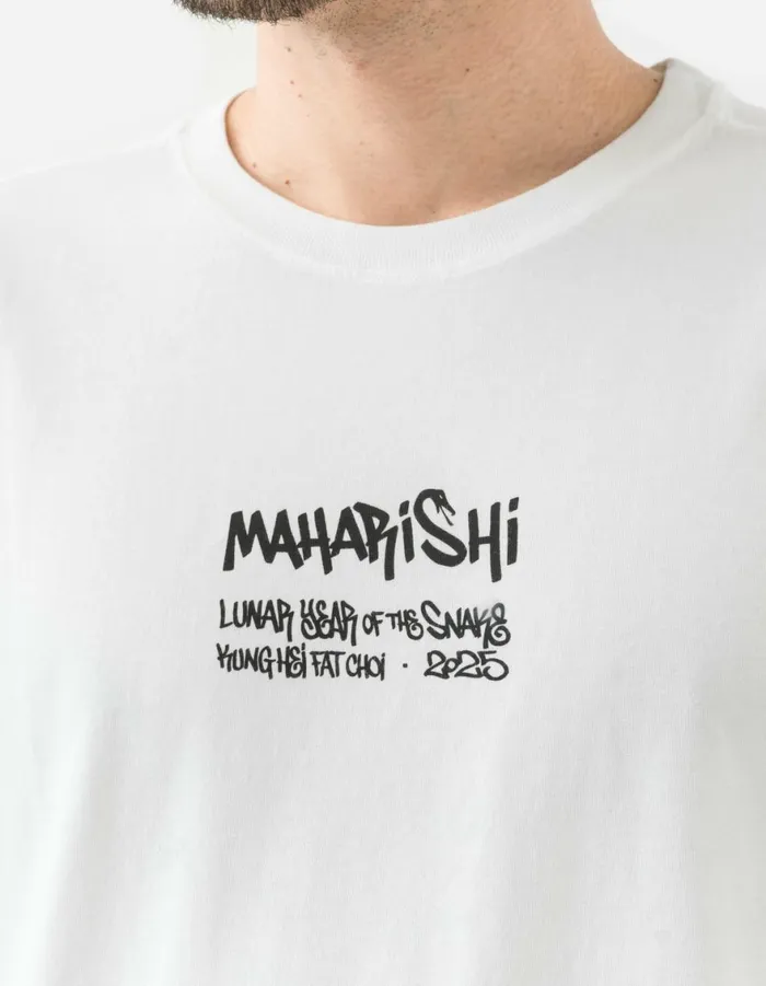 Maharishi Short Sleeve TShirts 1464 Kay One Year Of The Snake TShirt White 8211 Men