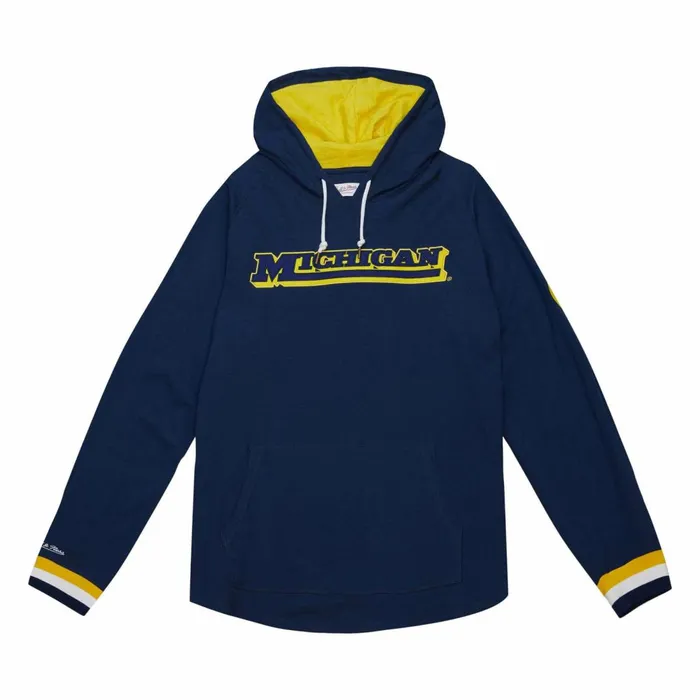 Men039s Collegiate Mitchell and Ness Legendary Slub Long Sleeve Hoodie University Of Michigan Men039s Collegiate Mitchell and Ness Legendary Slub Long Sleeve Hoodie University Of Michigan