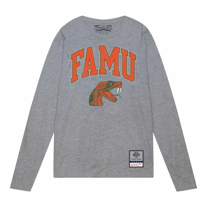 Men039s Collegiate Mitchell and Ness University Arch Logo LS Tee Florida AandM University Men039s Collegiate Mitchell and Ness University Arch Logo LS Tee Florida AandM University
