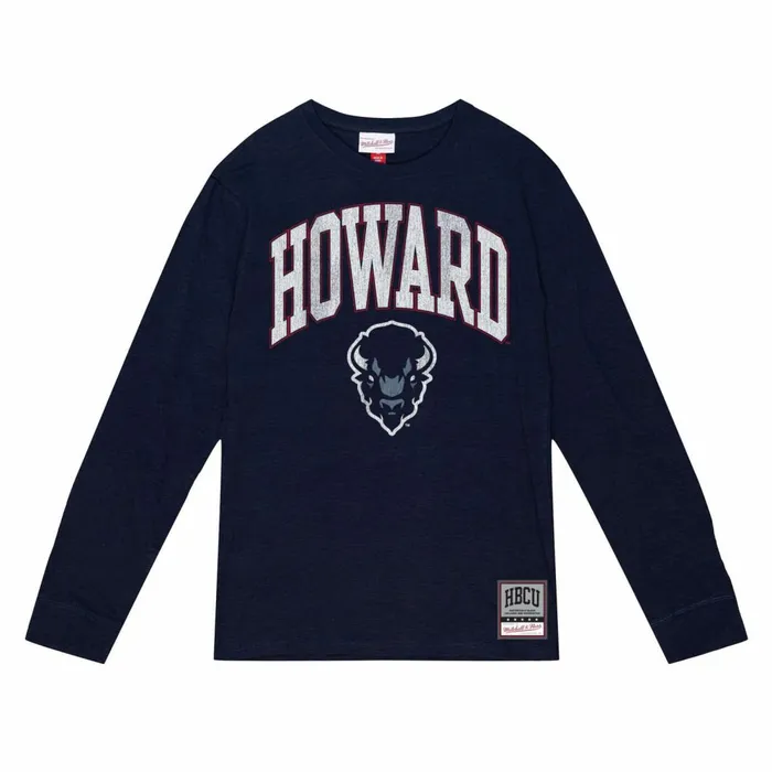 Men039s Collegiate Mitchell and Ness University Arch Logo LS Tee Howard University Men039s Collegiate Mitchell and Ness University Arch Logo LS Tee Howard University