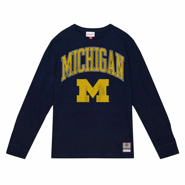 Men039s Collegiate Mitchell and Ness University Arch Logo LS Tee University Of Michigan Men039s Collegiate Mitchell and Ness University Arch Logo LS Tee University Of Michigan