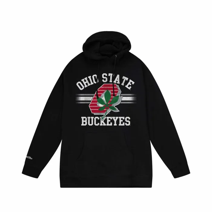 Men039s Hoodies and Sweatshirts Mitchell and Ness Vintage Stripes Pullover Ohio State