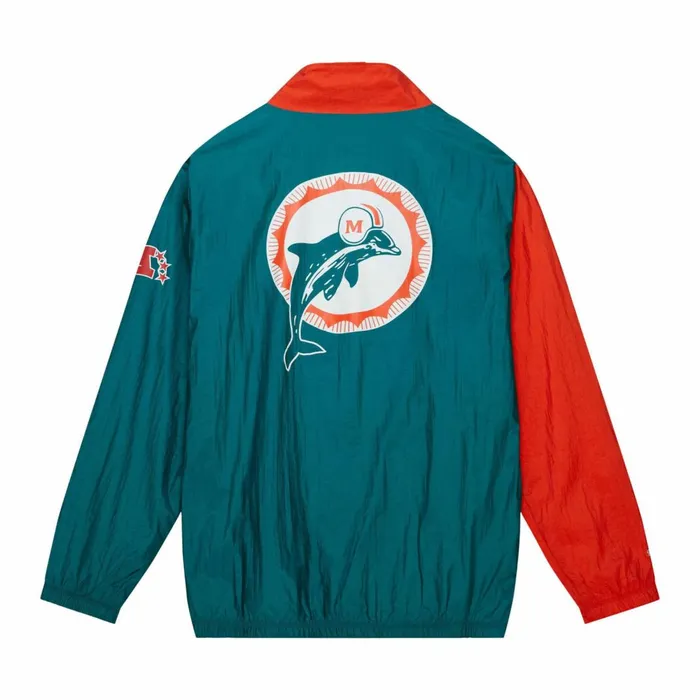 Men039s Jackets and Outerwear Mitchell and Ness Arched Retro Lined Windbreaker Miami Dolphins Men039s Jackets and Outerwear Mitchell and Ness Arched Retro Lined Windbreaker Miami Dolphins