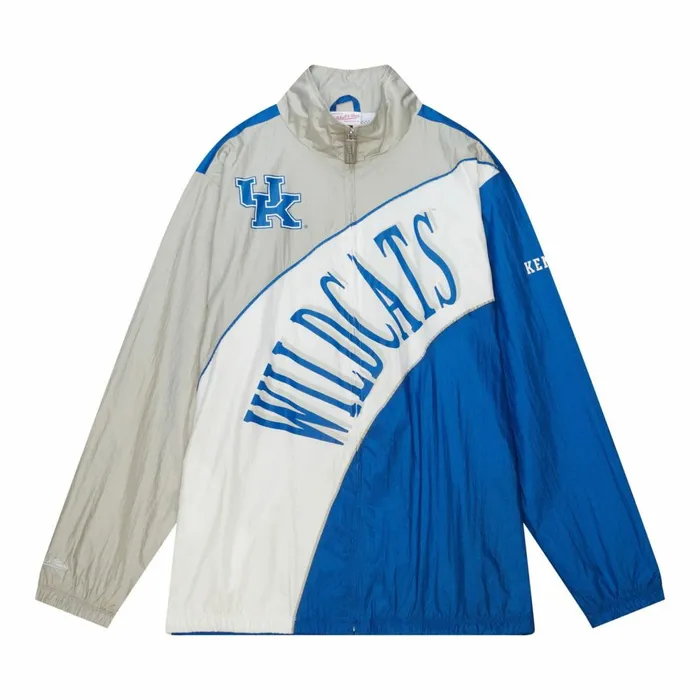 Men039s Jackets and Outerwear Mitchell and Ness Arched Retro Lined Windbreaker University Of Kentucky