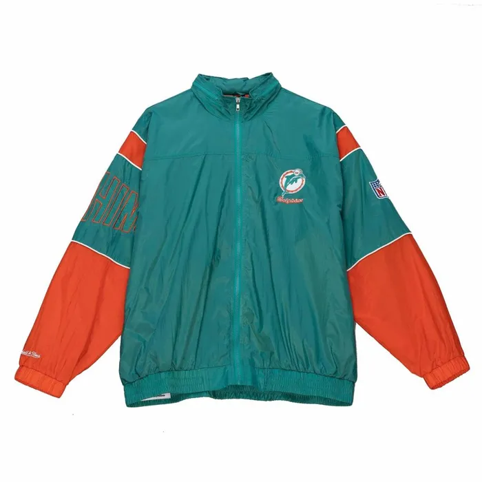 Men039s Jackets and Outerwear Mitchell and Ness Authentic Sideline Jacket Miami Dolphins Men039s Jackets and Outerwear Mitchell and Ness Authentic Sideline Jacket Miami Dolphins