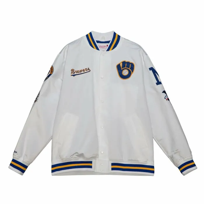 Men039s Jackets and Outerwear Mitchell and Ness City Collection Lightweight Satin Jacket Milwaukee Brewers Men039s Jackets and Outerwear Mitchell and Ness City Collection Lightweight Satin Jacket Milwaukee Brewers