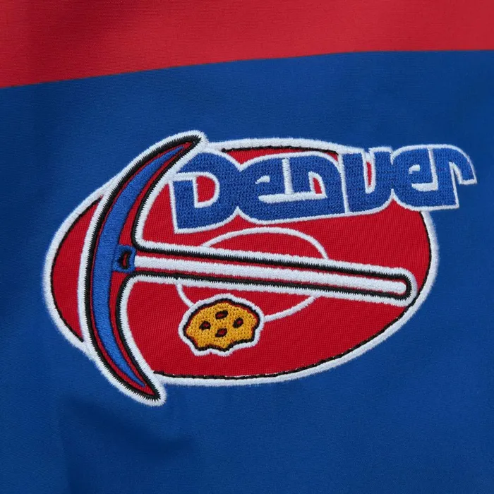Men039s Jackets and Outerwear Mitchell and Ness Exploded Logo Warm Up Jacket Denver Nuggets Men039s Jackets and Outerwear Mitchell and Ness Exploded Logo Warm Up Jacket Denver Nuggets
