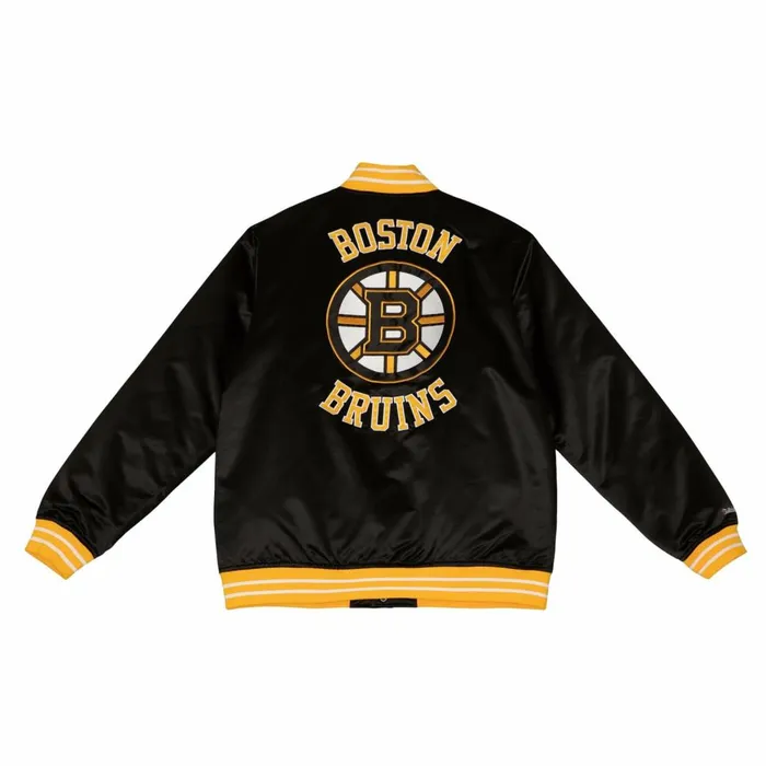 Men039s Jackets and Outerwear Mitchell and Ness Heavyweight Satin Jacket Boston Bruins Men039s Jackets and Outerwear Mitchell and Ness Heavyweight Satin Jacket Boston Bruins