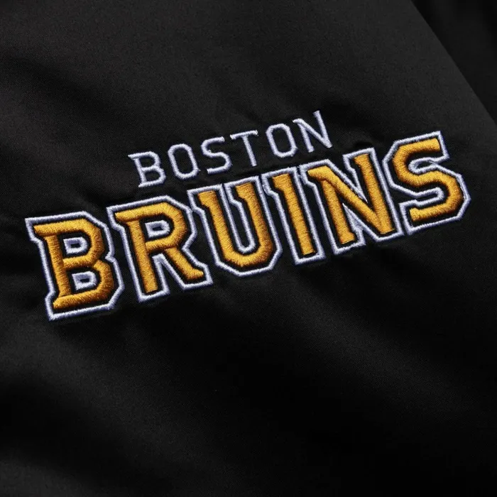 Men039s Jackets and Outerwear Mitchell and Ness Heavyweight Satin Jacket Boston Bruins Men039s Jackets and Outerwear Mitchell and Ness Heavyweight Satin Jacket Boston Bruins