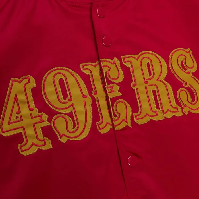 Men039s Jackets and Outerwear Mitchell and Ness Lightweight Satin Jacket San Francisco 49ers Men039s Jackets and Outerwear Mitchell and Ness Lightweight Satin Jacket San Francisco 49ers