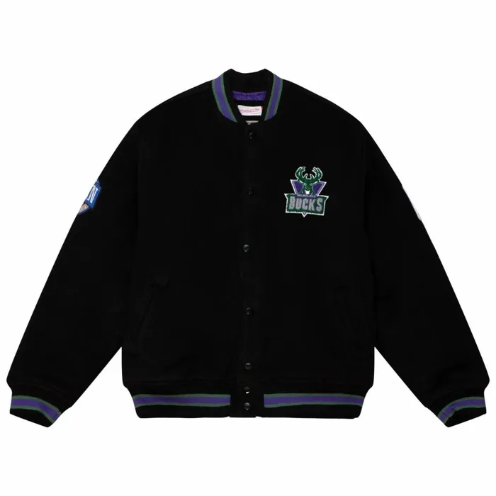 Men039s Jackets and Outerwear Mitchell and Ness Varsity Jacket Milwaukee Bucks Men039s Jackets and Outerwear Mitchell and Ness Varsity Jacket Milwaukee Bucks