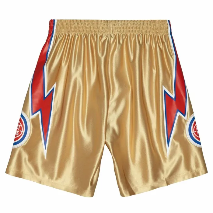 Men039s NBA Swingman Mitchell and Ness 75th Anniversary Gold Swingman Detroit Pistons 197879 Shorts Men039s NBA Swingman Mitchell and Ness 75th Anniversary Gold Swingman Detroit Pistons 197879 Shorts