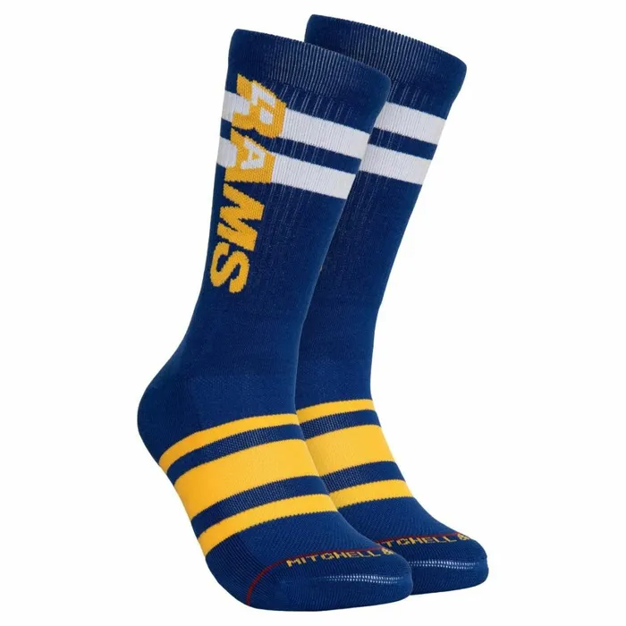 Men039s NFL Mitchell and Ness Lateral Crew Socks Los Angeles Rams