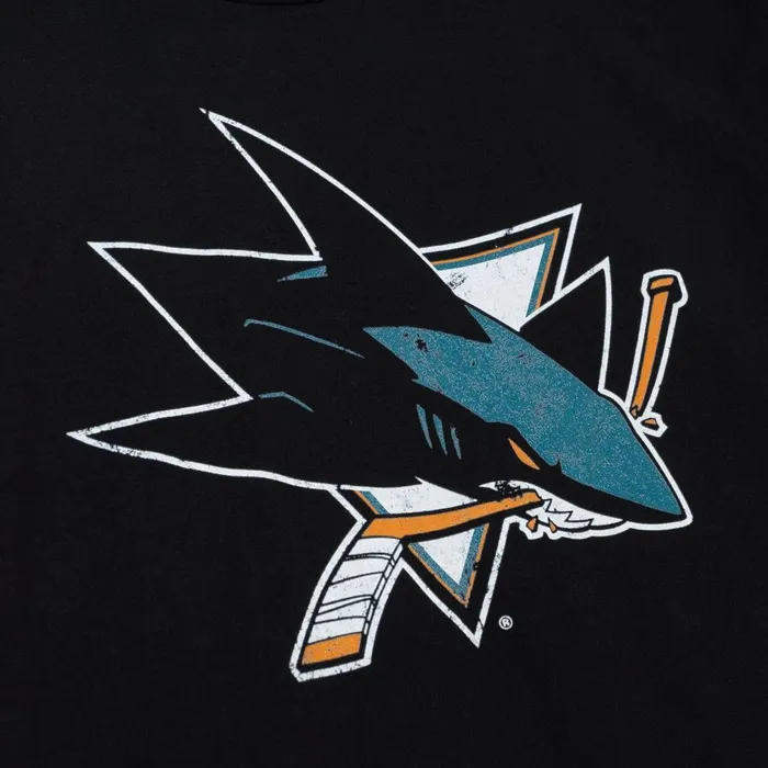 Men039s NHL Mitchell and Ness Distressed Basic Logo Tee San Jose Sharks Men039s NHL Mitchell and Ness Distressed Basic Logo Tee San Jose Sharks
