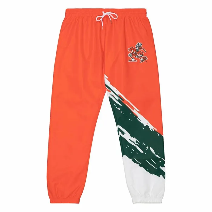 Men039s Pants Mitchell and Ness Paintbrush Warmup Pant University Of Miami