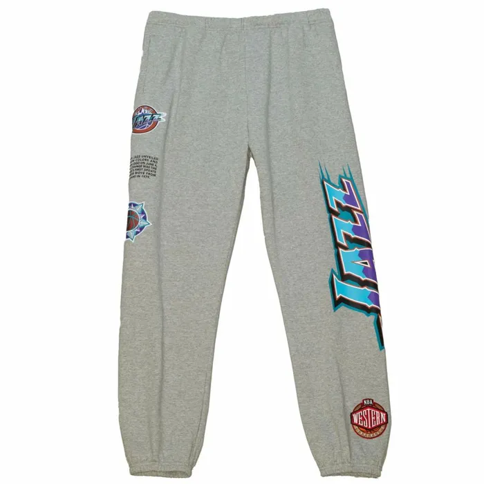 Men039s Pants Mitchell and Ness Team Origins Fleece Pant Utah Jazz